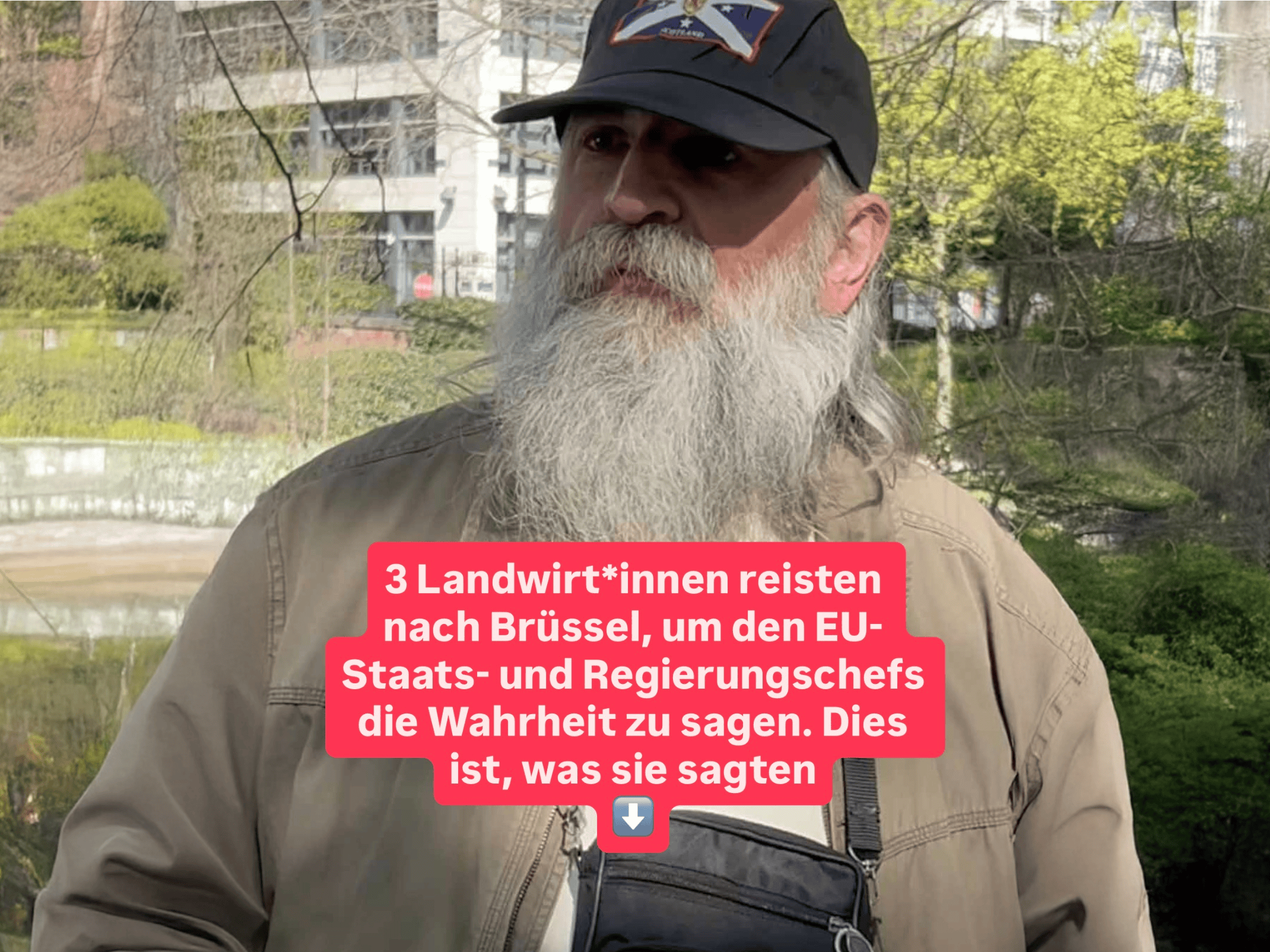 Foto von Bauer Joseph, der aus Rumänien nach Brüssel gekommen ist, um mit den EU-Spitzen zu sprechen.